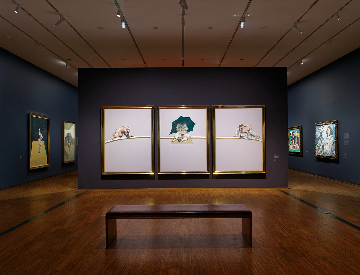 Triptych – Studies of the Human Body, Francis Bacon, 1970, tre pannelli nella sala dell’Albertina